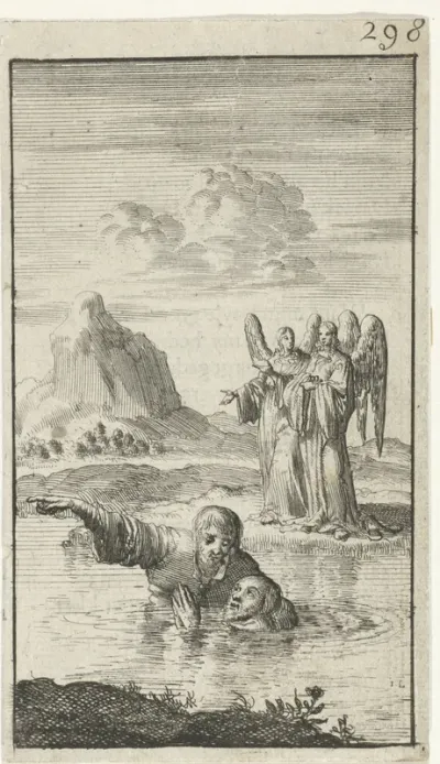 Christen door de rivier geleid