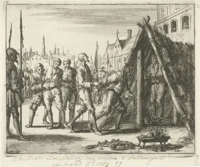 Christiaan Langedul en drie anderen te Antwerpen voor de brandstapel, 1567