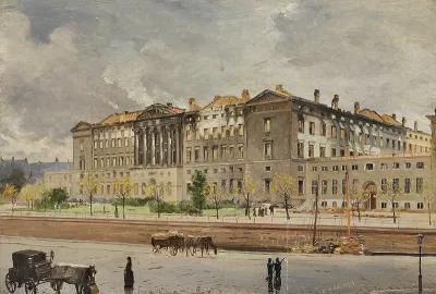 Christianborg Palace after the fire. Study.