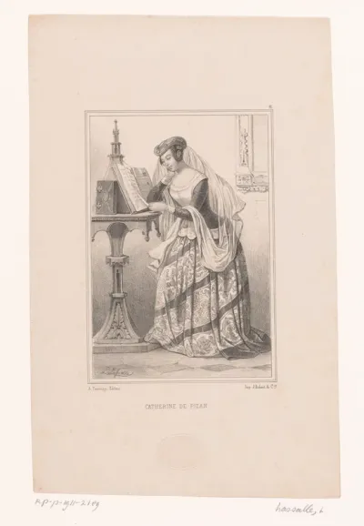 Christine de Pizan aan een lessenaar