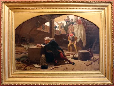 Christopher Columbus returning from the discovery of America