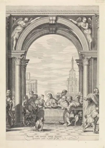Christus aan de maaltijd in het huis van Levi de Tollenaar (plaat 2)
