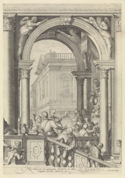Christus aan de maaltijd in het huis van Levi de Tollenaar (plaat 3)