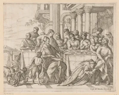Christus aan de maaltijd in het huis van Simon de Farizeeër (rechter blad)