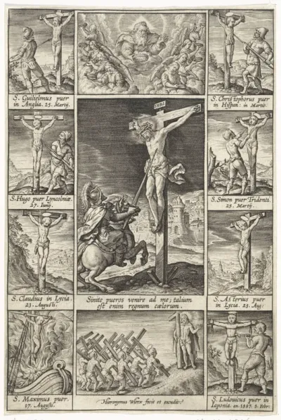 Christus aan het kruis en de lansdrager