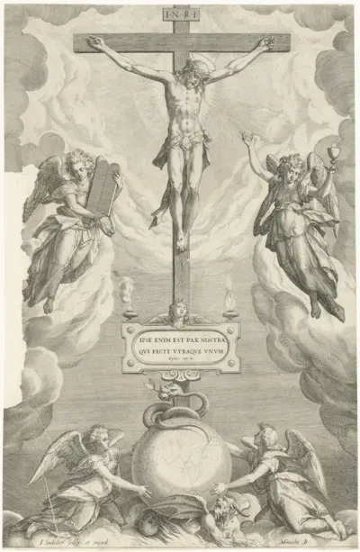 Christus aan het kruis met engelen
