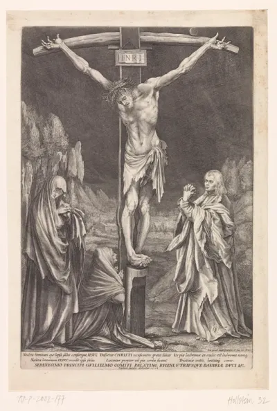 Christus aan het kruis, met Johannes, Maria en Maria Magdalena