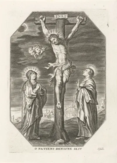 Christus aan het kruis met Maria en Johannes