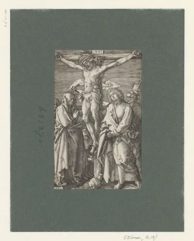 Christus aan het kruis met Maria en Johannes de Evangelist