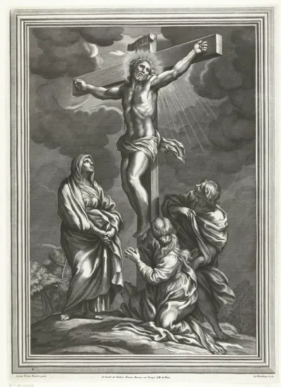Christus aan het kruis met Maria, Johannes en Maria Magdalena