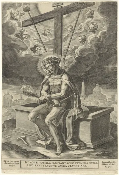 Christus als man van smarten, bij zijn graf