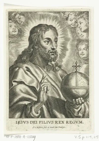 Christus als Salvator Mundi met cherubijnen