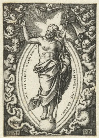 Christus als Salvator Mundi staand op de wereldbol