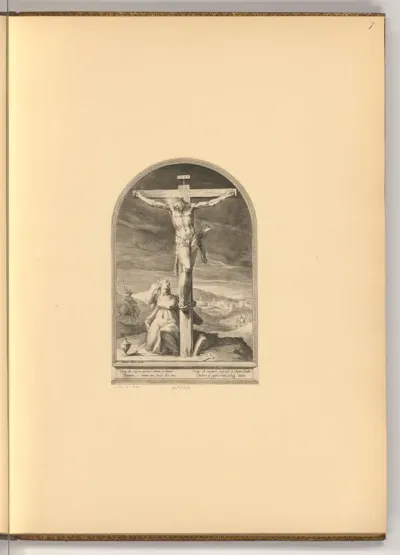 Christus am Kreuz, Maria Magdalena weinend