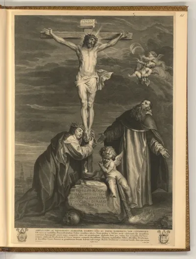 Christus am Kreuz mit Katharina von Siena und Dominikus