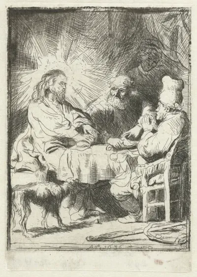 Christus at Emmaus: the smaller plate