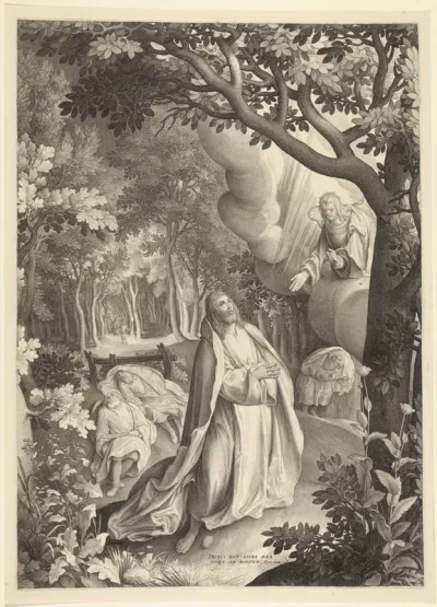 Christus bidt in de hof van Getsemane