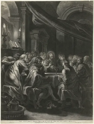 Christus en apostelen tijdens het Laatste Avondmaal