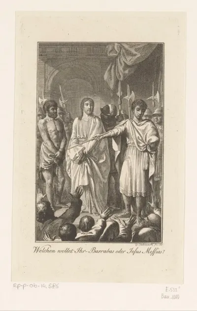Christus en Barabbas voor Pontius Pilatus
