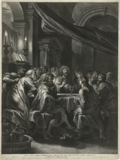 Christus en de apostelen tijdens het Laatste Avondmaal