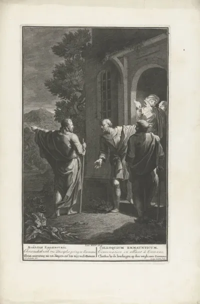 Christus en de Emmaüsgangers bij de herberg
