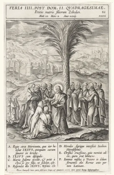 Christus en de moeder van de zonen van Zebedeüs