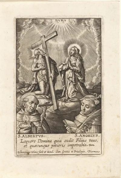 Christus en Maria geknield op de wolken