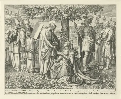 Christus en zijn bruid onder een appelboom