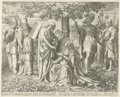 Christus en zijn bruid onder een appelboom