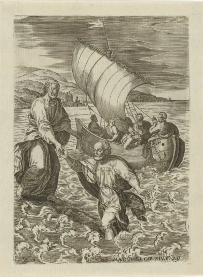 Christus en zijn leerlingen in de storm op het meer van Galilea