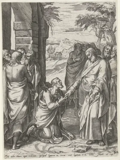 Christus geeft de sleutels van de kerk aan Petrus