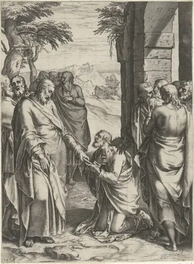 Christus geeft de sleutels van de kerk aan Petrus