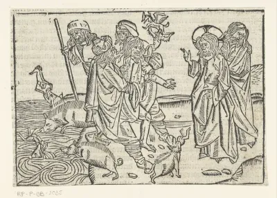 Christus geneest bezeten man in het gebied van de Gerasenen