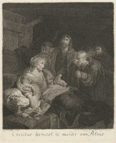 Christus geneest de schoonmoeder van Petrus