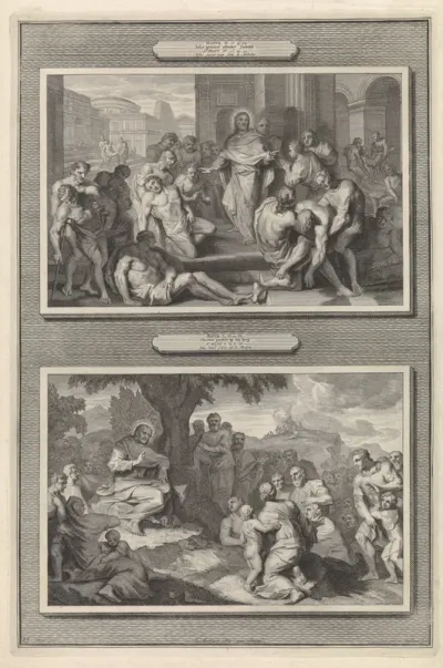 Christus geneest de zieken / de Bergrede