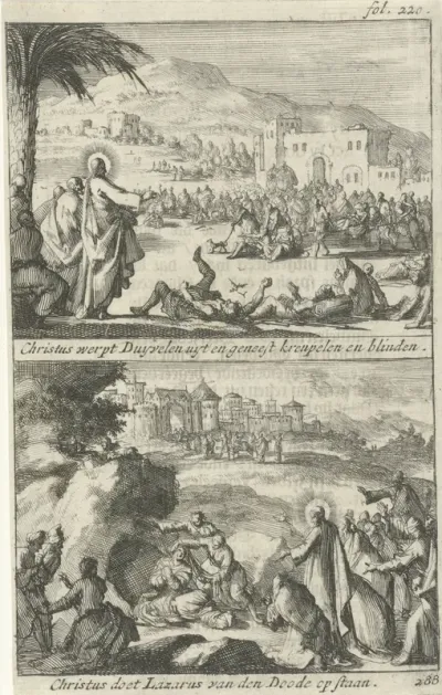 Christus geneest de zieken en de opwekking van Lazarus