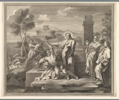 Christus geneest een bezetene in het gebied van de Gerasenen