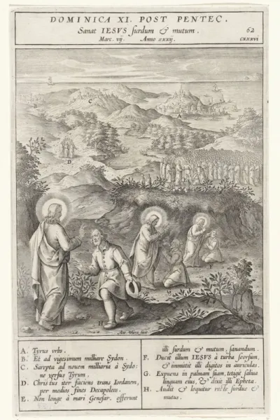 Christus geneest een dove man die gebrekkig sprak