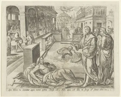 Christus geneest een man bij het bad van Betesda