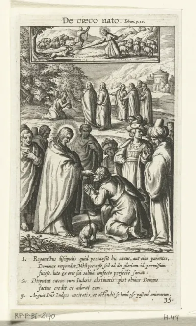 Christus geneest een man die blind geboren is