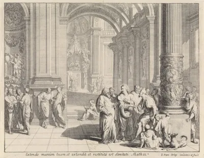 Christus geneest een man met een verschrompelde hand