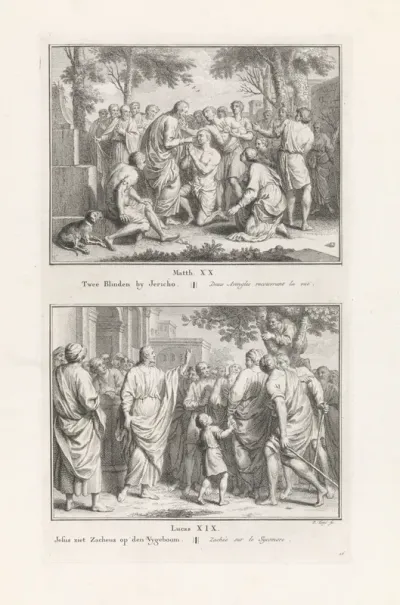 Christus geneest twee blinden / Christus roept Zacheüs