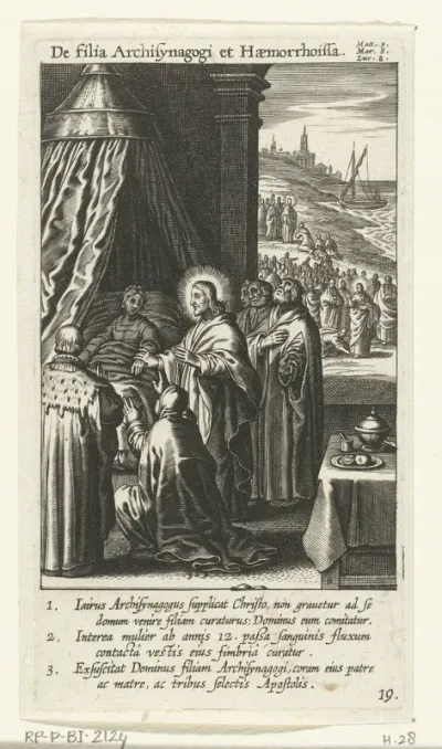 Christus geneest vrouw die lijdt aan bloedverlies