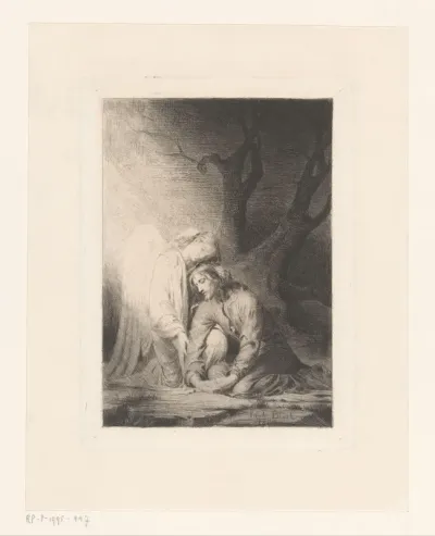 Christus getroost door een engel in de hof van Getsemane