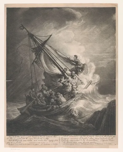Christus in de storm op het Meer van Galilea