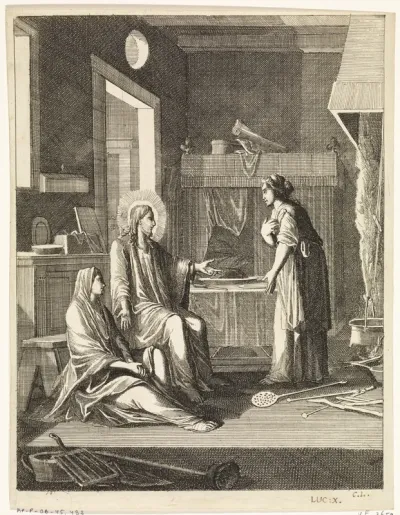 Christus in het huis van Marta en Maria