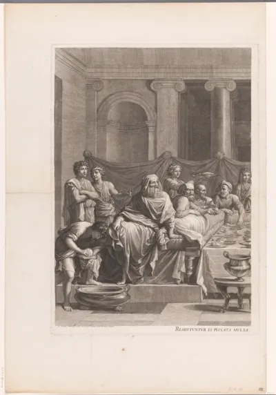 Christus in het huis van Simon in Bethanië (linker deel)