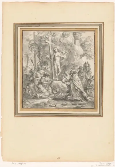 Christus in het voorgeborchte met Adam en Eva, de Verloren Zoon, Petrus, Koning David, Maria Magdalena en Paulus