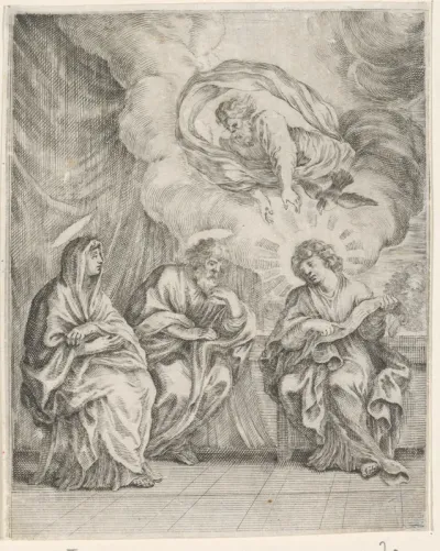 Christus legt de schrift uit aan Maria en Jozef