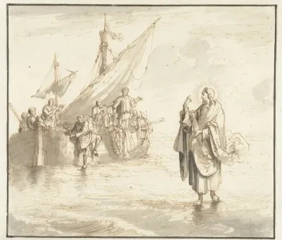 Christus loopt op het water